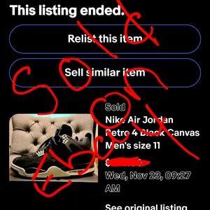 Air Jordan 4 Retro Black Canvas